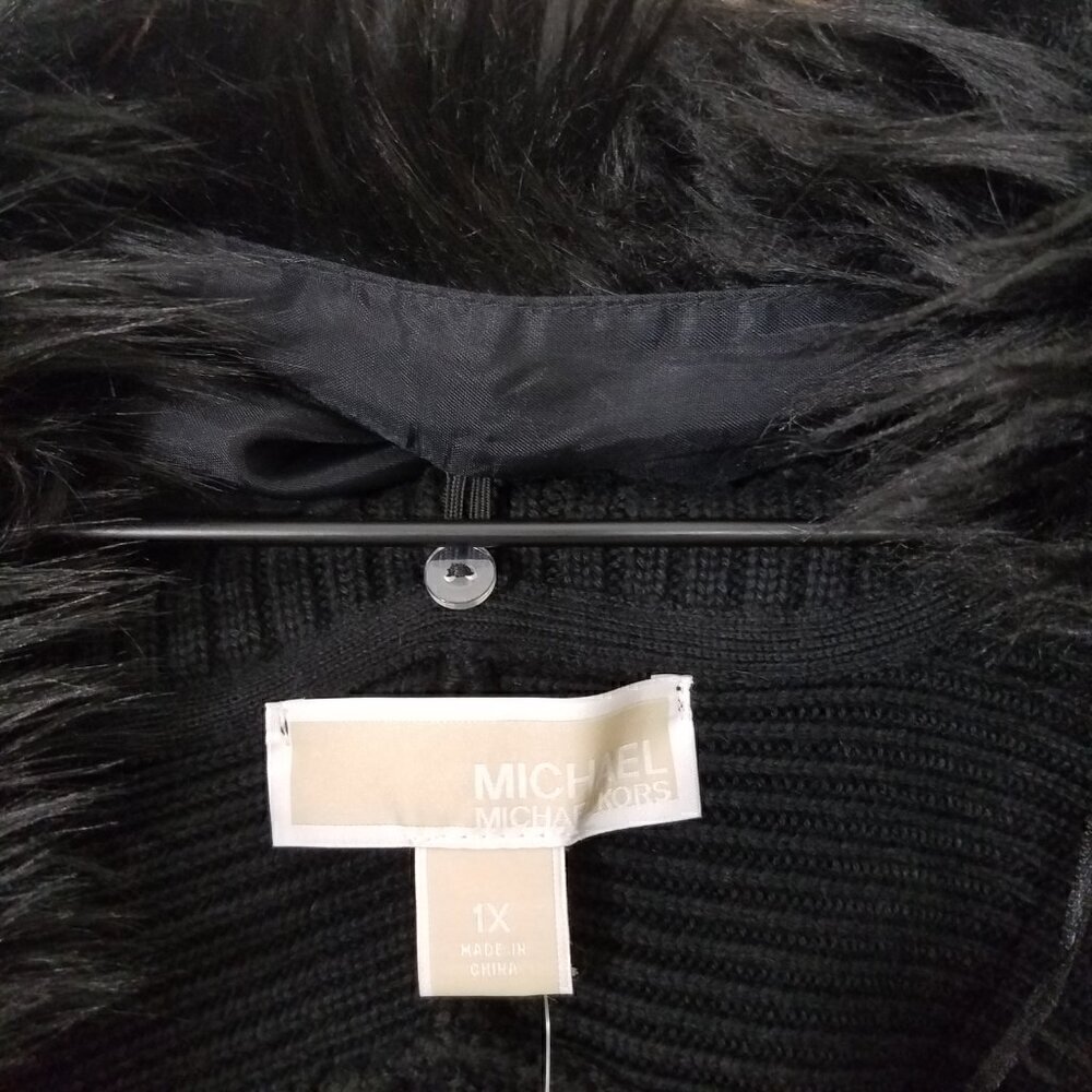 NWT MICHAEL Michael Kors Zip-Up Sleeveless Sweater Black Size 1X - Picture 6 of 8